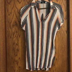 BDG Striped Button-down Blouse